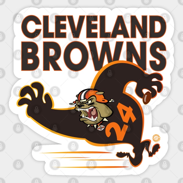 Cleveland Browns BullDawg Whoosh 24 Sticker by Goin Ape Studios